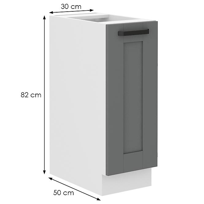 Luna 30D Cargo BB kuhinjski element 1 vrata 30x52x82 cm tamno siva/bijela