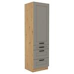 Luna 60DKS-210 3S 1F kuhinjski element 1 vrata + 3 ladice 60x55x210 cm siva/natur (artisan hrast)