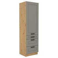 Luna 60DKS-210 3S 1F kuhinjski element 1 vrata + 3 ladice 60x55x210 cm siva/natur (artisan hrast)