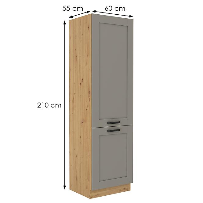 Luna 60LO-210 2F kuhinjski element za hladnjak 2 vrata 60x55x210 cm siva/natur (artisan hrast)