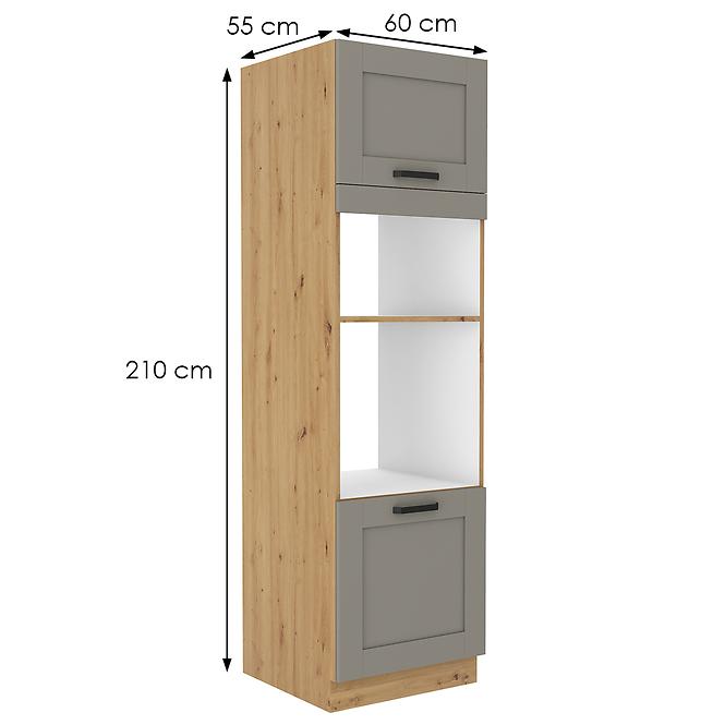 Luna 60DMP-210 2F kuhinjski element 2 vrata 60x55x210 cm siva/natur (artisan hrast)