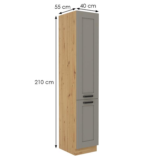 Luna 40DK-210 2F kuhinjski ormarić 2 vrata 40x55x210 cm siva/natur (artisan hrast)