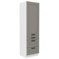 Luna 60DKS-210 3S 1F kuhinjski element 1 vrata + 3 ladice 60x55x210 cm siva/bijela