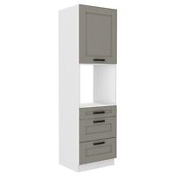 Luna 60DPS-210 3S 1F kuhinjski element 1 vrata + 3 ladice 60x55x210 cm siva/bijela