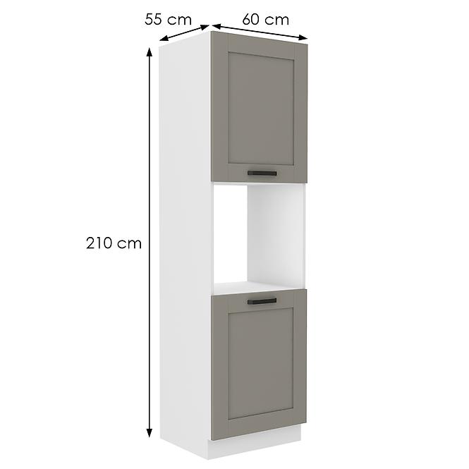 Luna 60DP-210 2F kuhinjski element 2 vrata 60x55x210 cm siva/bijela