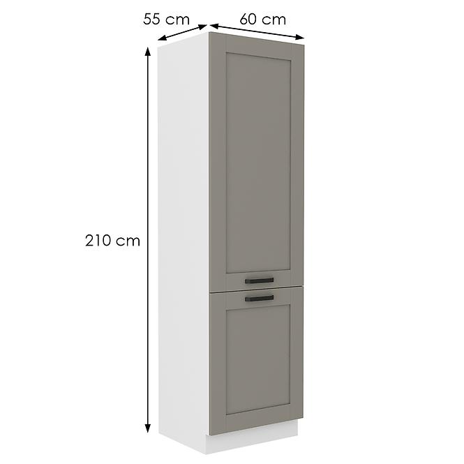 Luna 60LO-210 2F kuhinjski element za frizider 2 vrata 60x55x210 cm siva/bijela