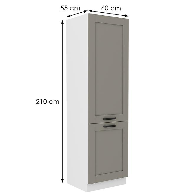 Luna 60DK-210 2F kuhinjski element 2 vrata 60x55x210 cm siva/bijela