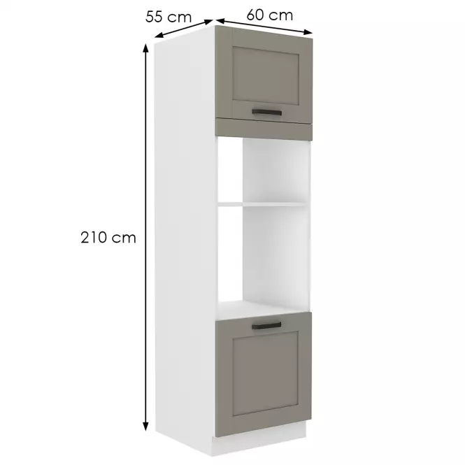 Luna 60DMP-210 2F kuhinjski element 2 vrata 60x55x210 cm siva/bijela