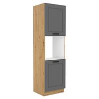 Luna 60DP-210 2F kuhinjski element 2 vrata 60x55x210 cm tamno siva/natur (artisan hrast)