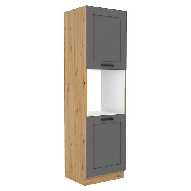 Luna 60DP-210 2F kuhinjski element 2 vrata 60x55x210 cm tamno siva/natur (artisan hrast)