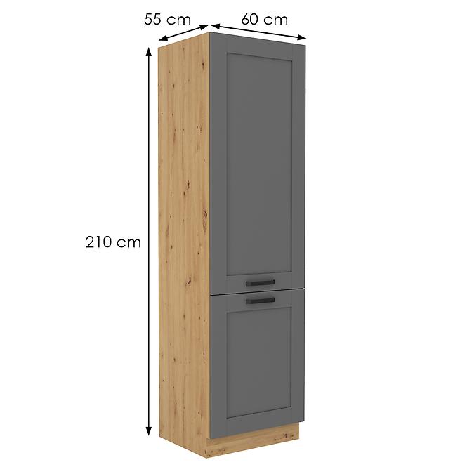 Luna 60DK-210 2F kuhinjski element 2 vrata 60x55210 cm tamno siva/natur (artisan hrast)