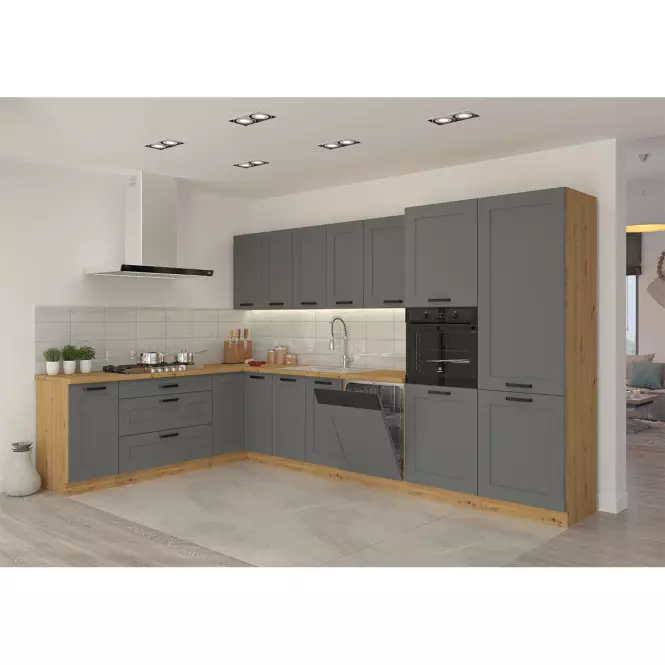 Luna 60DK-210 2F kuhinjski element 2 vrata 60x55210 cm tamno siva/natur (artisan hrast)