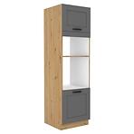 Luna 60DMP-210 2F kuhinjski element 2 vrata 60x55x210 cm tamno siva/natur (artisan hrast)