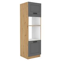 Luna 60DMP-210 2F kuhinjski element 2 vrata 60x55x210 cm tamno siva/natur (artisan hrast)