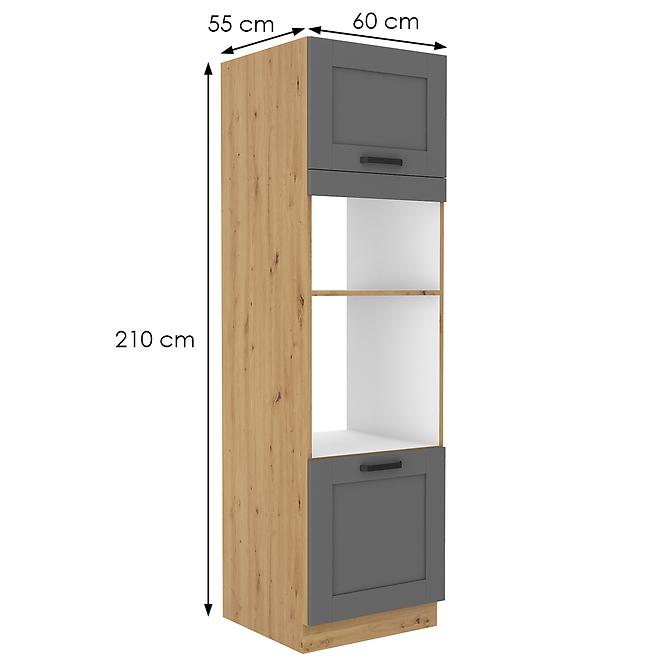 Luna 60DMP-210 2F kuhinjski element 2 vrata 60x55x210 cm tamno siva/natur (artisan hrast)