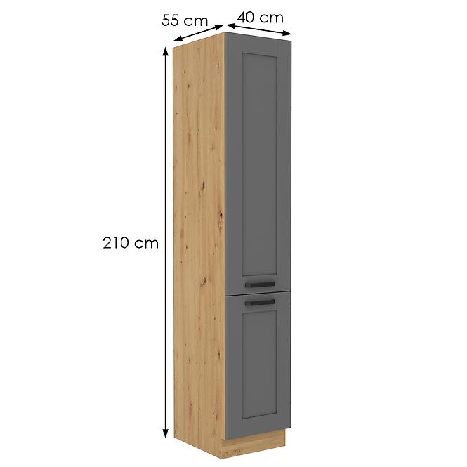 Luna 40DK-210 2F kuhinjski element 2 vrata 40x55x210 cm tamno siva/natur (artisan)