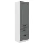 Luna 60DKS-210 3S 1F kuhinjski element 1 vrata + 3 ladice 60x55x210 cm tamno siva/bijela