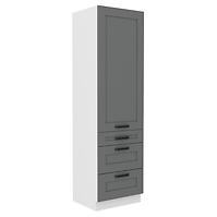 Luna 60DKS-210 3S 1F kuhinjski element 1 vrata + 3 ladice 60x55x210 cm tamno siva/bijela