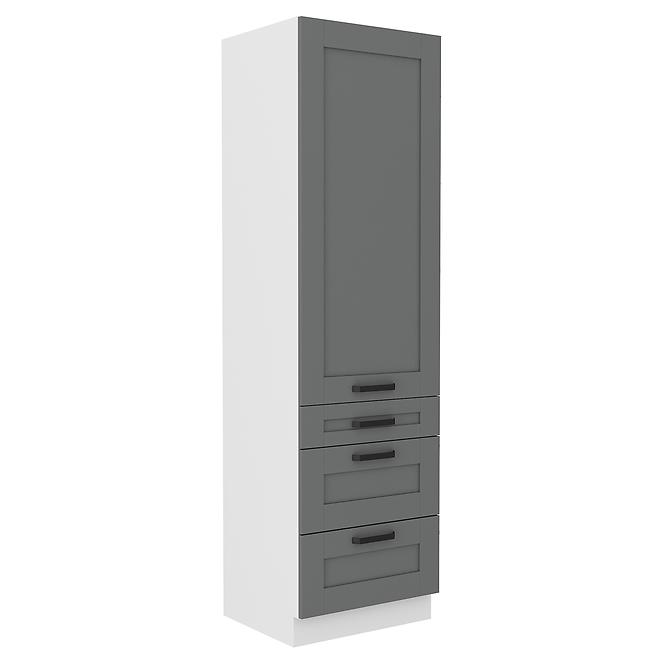 Luna 60DKS-210 3S 1F kuhinjski element 1 vrata + 3 ladice 60x55x210 cm tamno siva/bijela