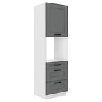 Luna 60DPS-210 3S 1F kuhinjski element 1 vrata + 3 ladice 60x55x210 cm tamno siva/bijela