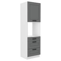 Luna 60DPS-210 3S 1F kuhinjski element 1 vrata + 3 ladice 60x55x210 cm tamno siva/bijela