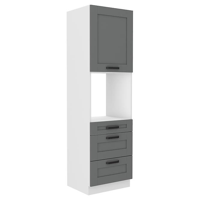 Luna 60DPS-210 3S 1F kuhinjski element 1 vrata + 3 ladice 60x55x210 cm tamno siva/bijela