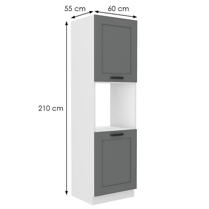 Luna 60DP-210 2F kuhinjski element 2 vrata 60x55x210 cm tamno siva/bijela