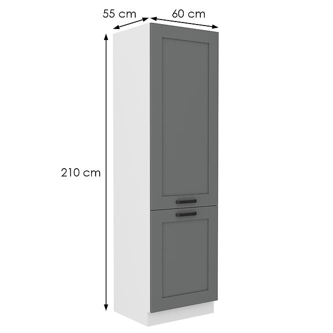 Luna 60LO-210 2F kuhinjski element za frižider 2 vrata 60x55x210 cm tamno siva/bijela