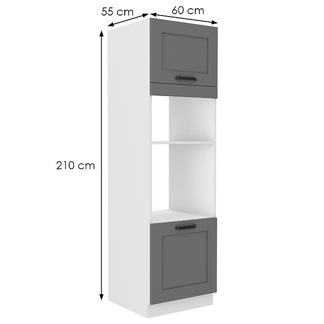 Luna 60DMP-210 2F kuhinjski element 2 vrata 60x55x210cm tamno siva/bijela