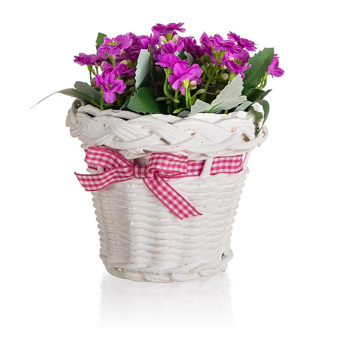 Cvijet u košari od ratana 13x14cm, ljubičasti 63935021