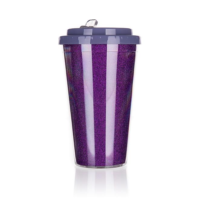 Putna šalica Glitters 500 ml ljubičasta 48788647