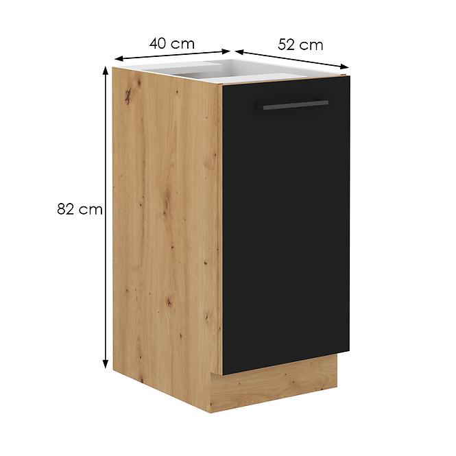 Modena kuhinjski element 40D1F BB 40x52x82 natur (artisan hrast)/crna