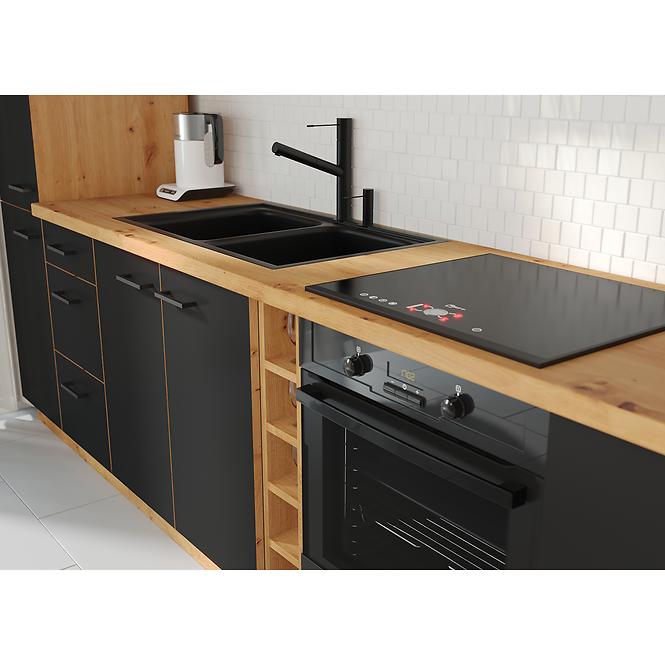 Modena kuhinjski element 40D1F BB 40x52x82 natur (artisan hrast)/crna