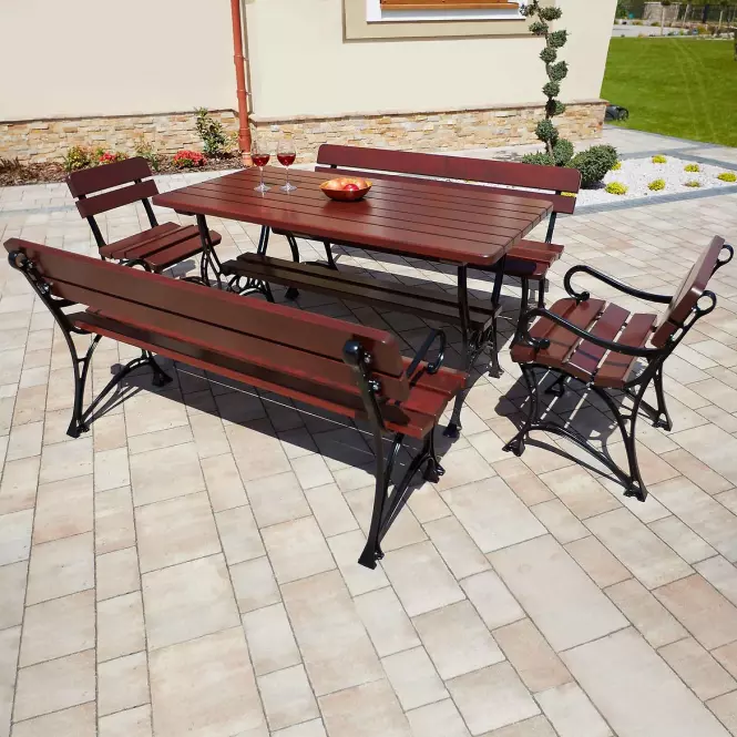 Kraljevska drvena stolica s naslonom za ruke višnja,3