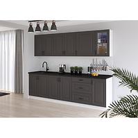 Stilo blok kuhinja 260x52x200 cm siva/bijela