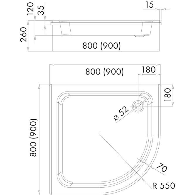 VANIČKA POL. 90X90X26 R55 GRAWELLO 3.014