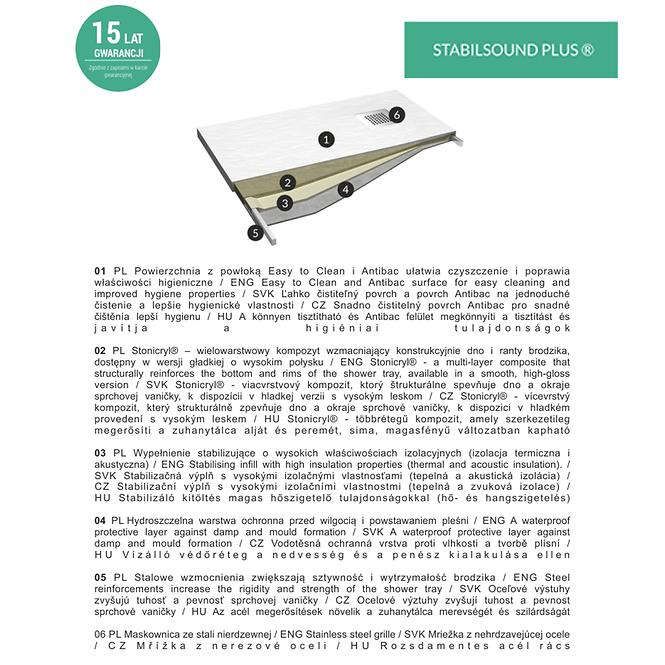 TUŠ KADE S BIJELIM KAMENOM 80X80X3,5 3.3100/B/ST-M2