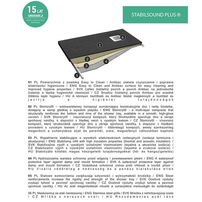 TUŠ KADE SA CRNIM KAMENOM 80X80X3,5 3.3100/C/ST-M2