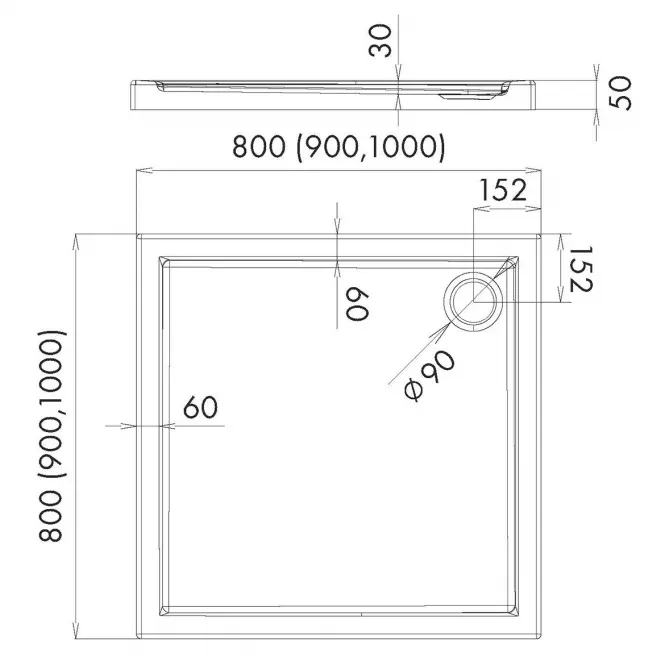 VANIČKA STV 90X90X5 ESPERA AQM261