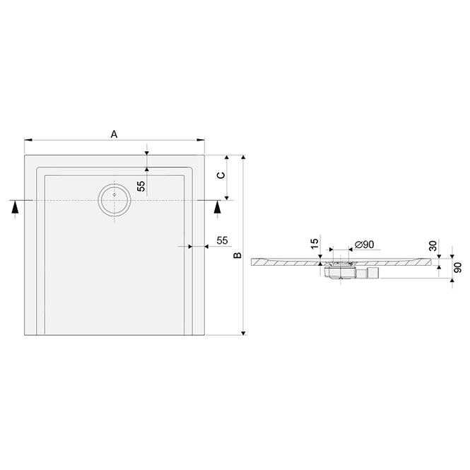 TV LADICA B-M/PROSTOR SA 120X120X1.5 BIEW