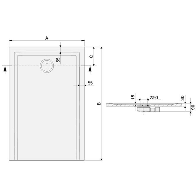 TV LADICA B-M/PROSTOR S 70X80X1.5 BIEW