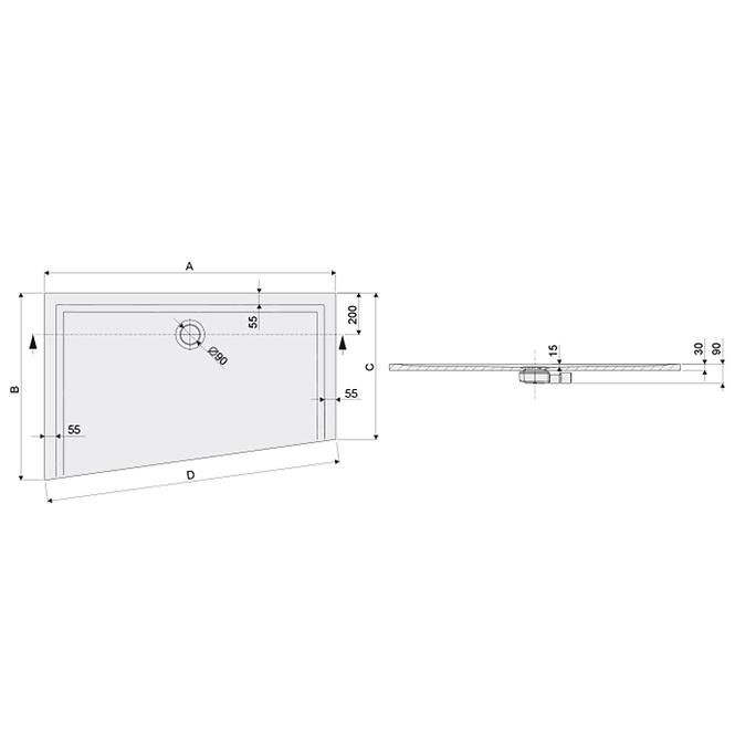 ASYM BTP-M/PROSTOR90X130X1.5 BIEW