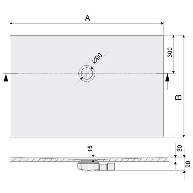 TUŠ KADE B-M/OTVORENI P 70X140X1.5 BIEW