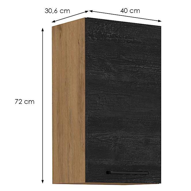 Vigo 40G-72 1F kuhinjski element 1 vrata 40x30,6x72 cm natur (artisan hrast)/tamno sivi