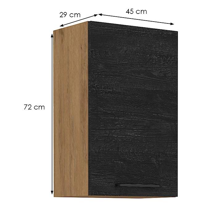 Vigo 45G-72 1F kuhinjski element 1 vrata 45x30,6x72 cm natur (artisan hrast)/tamno sivi