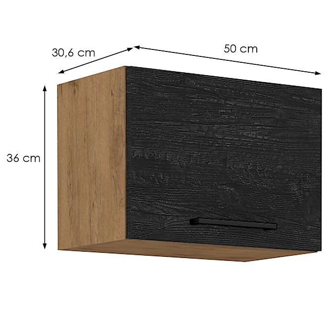 Vigo 50GU-36 1F kuhinjski element 1 vrata 50x30,6x36 cm natur (artisan hrast)/tamno sivi