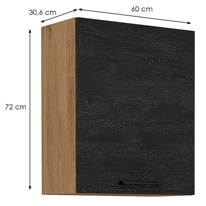 Vigo 60G-72 1F kuhinjski element 1 vrata 60x30,6x72 cm natur (artisan hrast)/tamno sivi