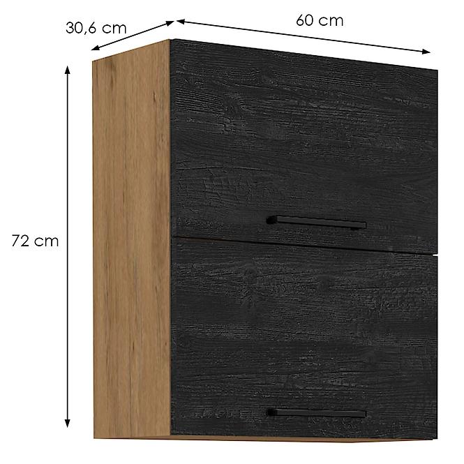 Vigo 60 GU-72 2F kuhinjski element 2 vrata 60x30,6x72 cm natur (artisan hrast)/tamno sivi