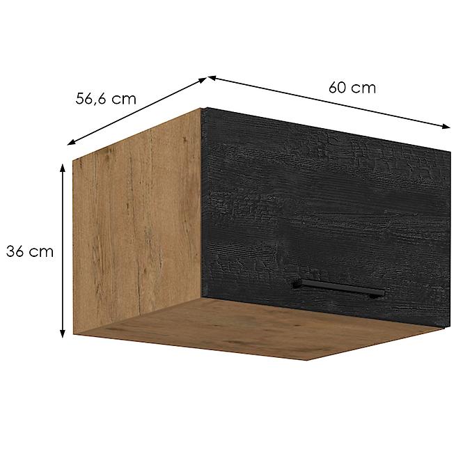 Vigo 60 NAGU-36 1F kuhinjski element 1 vrata 60x55,6x36 cm natur (artisan hrast)/tamno sivi