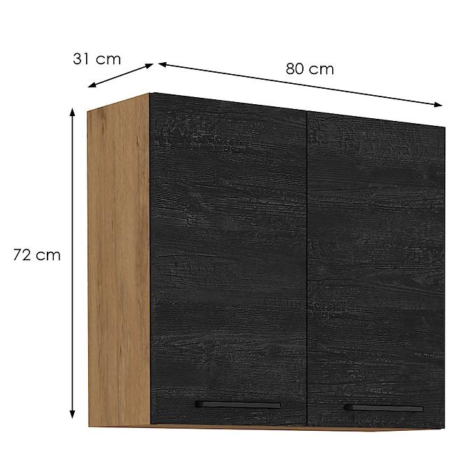 Vigo 80G-72 2F kuhinjski element 2 vrata 80x30,6x72 cm natur (artisan hrast)/tamno sivi